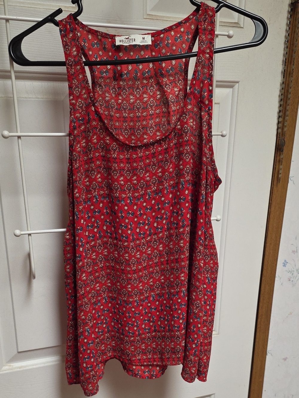 Hollister Red Patterned Tank Top